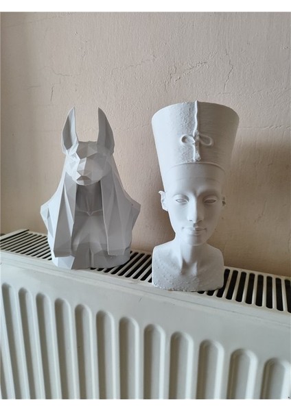 Antik Mısır Nefertiti Ve Anubis Biblo 20 Cm