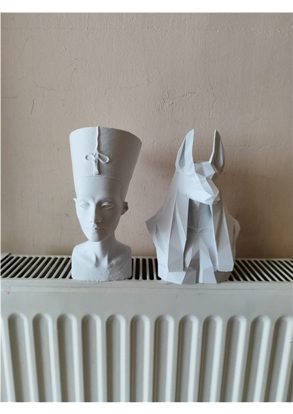 Antik Mısır Nefertiti Ve Anubis Biblo 20 Cm