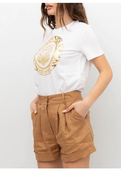 Yuvarlak Yaka Baskılı Beyaz Kadın T-Shirt 76Pahg12 fiyatları