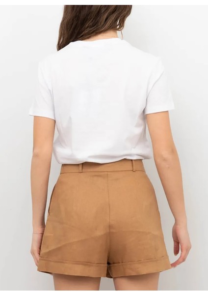 Yuvarlak Yaka Baskılı Beyaz Kadın T-Shirt 76Pahg12 fırsatları