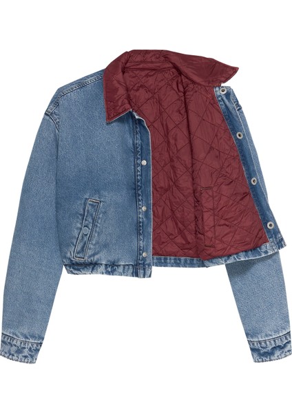 Standart Açık Mavi Kadın Ceket Quılted Revrsbe Boxy Jkt CH4038 fiyatları