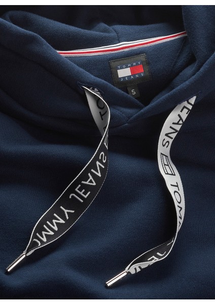Düz Lacivert Kadın Sweatshırt Tjw Bxy Logo Drawcord Hoodıe Ext fiyatları