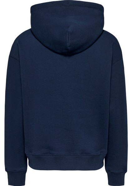 Düz Lacivert Kadın Sweatshırt Tjw Bxy Logo Drawcord Hoodıe Ext modelleri