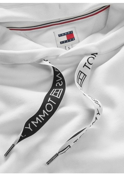 Düz Beyaz Kadın Sweatshırt Tjw Bxy Logo Drawcord Hoodıe Ext fiyatları