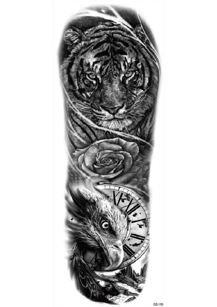 Gerçekci Kaplan Gül Kartal Geçici Dövme Tattoo