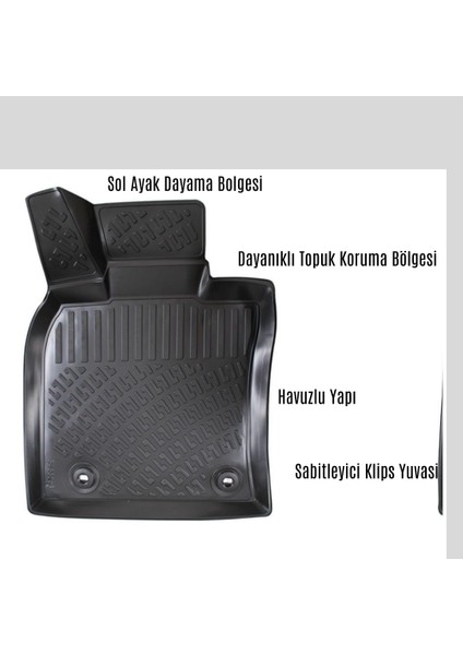 Ford Mondeo 2007-2014 Bej 4d Lazer Kesim  Havuzlu Paspas