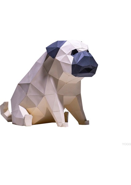 3D Origami Hayvan Oyuncak Süsü - Pug (Köpek) (Yurt Dışından)
