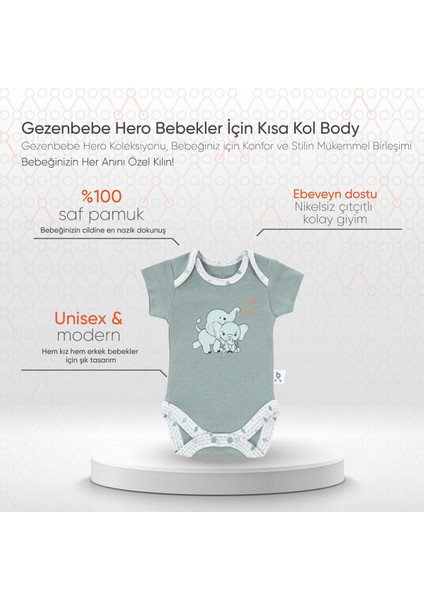 Hero Bebekler İçin Kısa Kol Body Elephant
