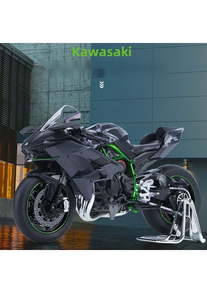 1:9 Kawasaki H2R Motosiklet Modeli Oyuncak Süs (Yurt Dışından)