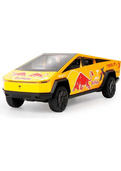 1:32 Tesla Pickup Red Bull Edition Simüle Alaşımlı Araba Modeli Oyuncak Süsler (Yurt Dışından)