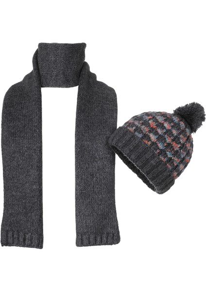 Unisex Gone Ikili Set Bere Atkı Fo 3604 Antrasit