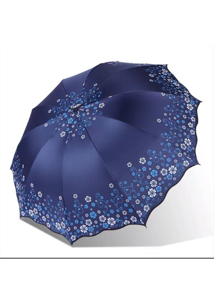 Büyük Fırfırlı Güneşli Şemsiye 10 Kaburga Yaratıcı Vinil Anti-Uv Küçük Taze Güneş Şemsiyesi Hediye (Yurt Dışından)