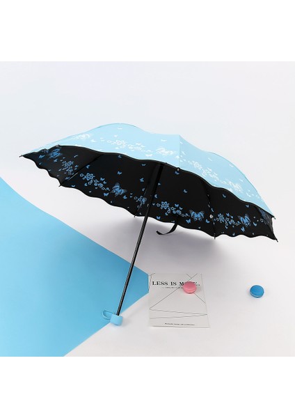 Kadınlar Için Fırfırlı, Çift Taraflı Baskılı, Vinil, Yağmur Veya Parlaklık Şemsiyesi (Yurt Dışından)