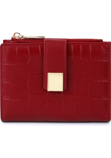 Premium Manyetik Tokalı Timsah Desenli Kısa Cüzdan (Yurt Dışından)