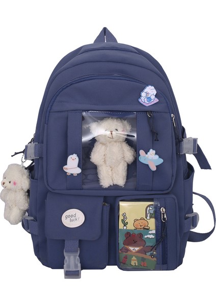 Sırt Çantası Kadın Öğrenci Çantası Ilk ve Orta Okul Öğrenci Çantası Naylon Kumaş Büyük Kapasiteli Sırt Çantası (Yurt Dışından)