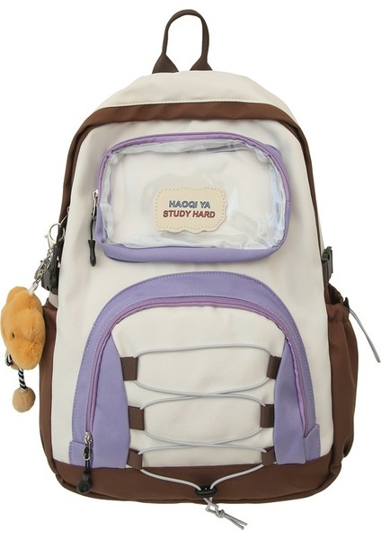 Okul Çantası Kadın Seyahat Hafif Ortaokul Öğrencisi Kız Dobaan Okul Çantası Tatlı Seyahat Çok Cepli Sırt Çantası (Yurt Dışından)