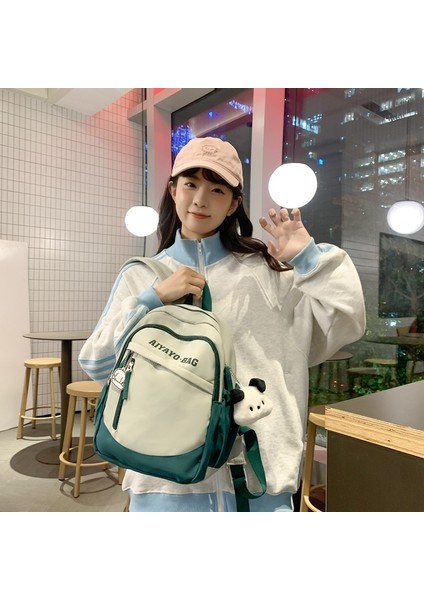 Öğrenci Rahat Sırt Çantası Hafif Küçük Sırt Çantası Kızlar Basit Çok Yönlü Büyük Kapasiteli Okul Çantası (Yurt Dışından)