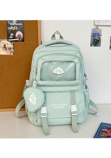 Kadınlar Için Okul Çantası Düz Renk Küçük Taze Lise Öğrencisi Sırt Çantası Kampüs Kadınlar Için Basit Sırt Çantası (Yurt Dışından)