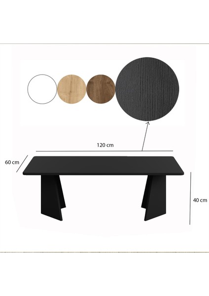 - Duetto Sehpa / Siyah Renk & 120X60 cm