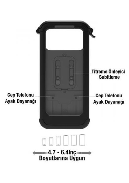 Sarsılmaz Su Geçirmez Ayna Bağlantılı Motosiklet Bisiklet Telefon Tutucu Motosiklet Tutucu