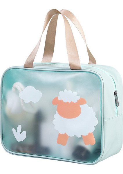 Büyük Seyahat Yıkama Yüzme Spor Çantası Ayı Plaj Çantası Sevimli Karikatür Çocuk Büyük Kapasiteli Şeffaf Islak ve Kuru Ayırma Çantası (Yurt Dışından)