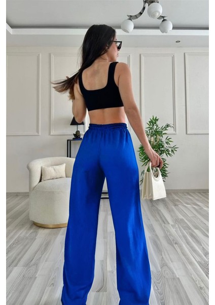 Kadın Beli Bağcıklı Bol Kesim Ince Kesim Palazzo Pantolon modelleri