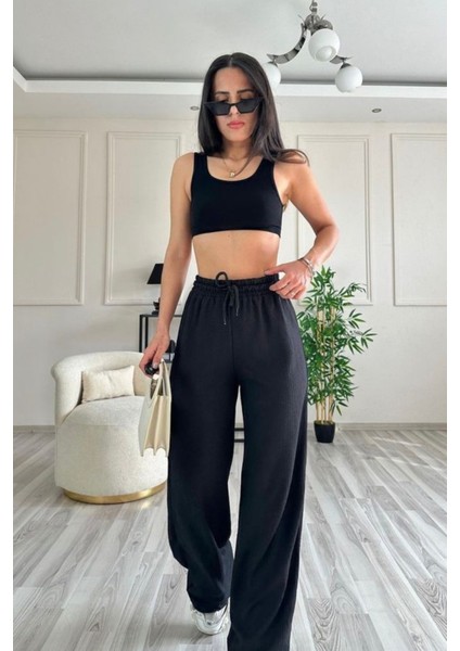 Kadın Beli Bağcıklı Bol Kesim Ince Kesim Palazzo Pantolon modelleri
