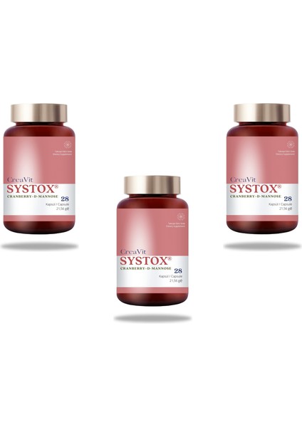 Systox Cranberry ve D-Mannoz Içeren Takviye Edici Gıda, 28 Kapsül 3 Adet