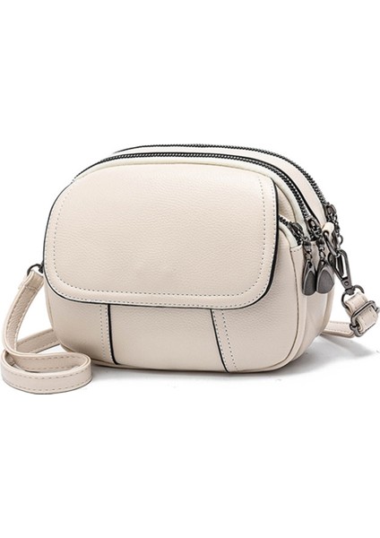 Kadın Omuz Çantası Moda Yüksek Kaliteli Crossbody Messenger Çanta Pu Deri Çanta Kadın Çantası, Beyaz (Yurt Dışından)