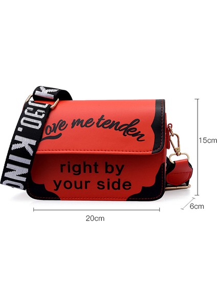 Geniş Omuz Askısı Kore Versiyonu Küçük Kare Çanta Trend Moda Mektup Vahşi Messenger (Yurt Dışından) modelleri