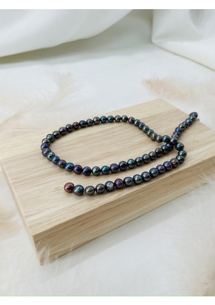 Siyah Inci 4-5 mm Doğal Taş Dizi