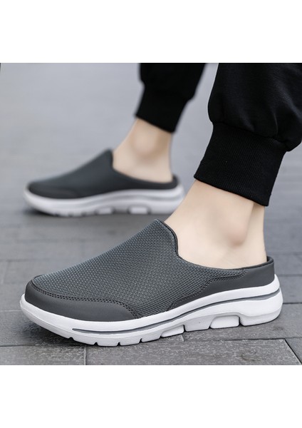 Erkekler Yarım Terlik Nefes Örgü Açık Rahat Yürüyüş Ayakkabısı Düz Hafif Sandalet Terlik Örgü Terlik (Yurt Dışından) fiyatları