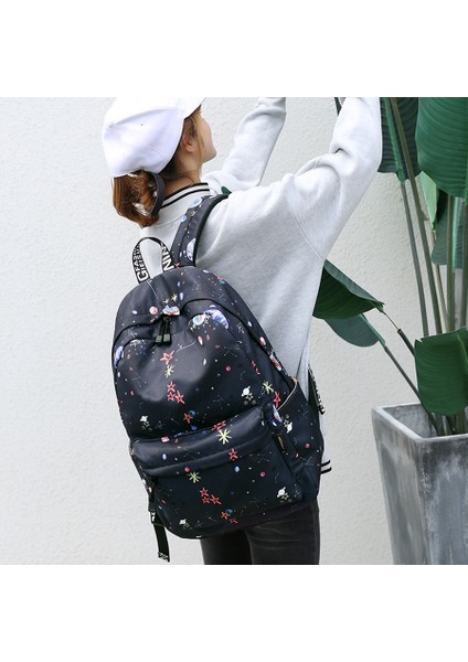Kadınlar Için Klasik Çiçek Baskılı Seyahat Sırt Çantası Tuval Okul Genç Büyük Kapasiteli Kadın (Yurt Dışından) fırsatları