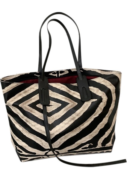 Moda Retro Leopar Büyük Tote Çanta Pu Deri Kadın Çanta Yüksek Kapasiteli Omuz Messenger (Yurt Dışından)