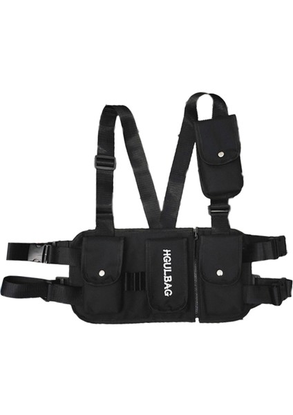 Sokak Stili Yelek Çanta Erkek Göğüs Kişilik Takım Erkekler Siyah (Yurt Dışından)