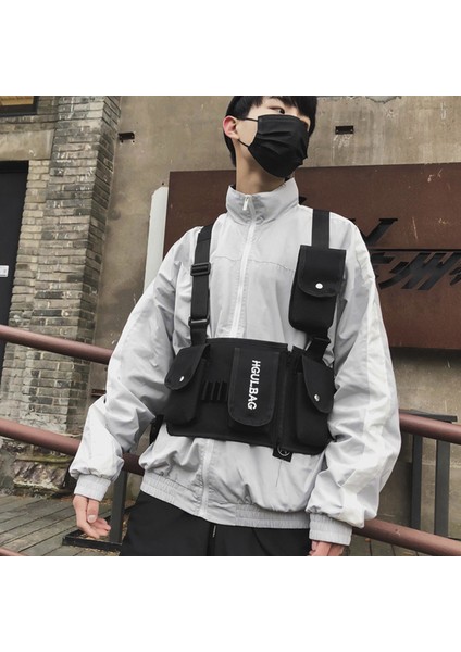 Sokak Stili Yelek Çanta Erkek Göğüs Kişilik Takım Erkekler Siyah (Yurt Dışından) fiyatları