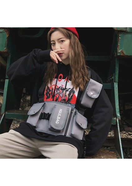 Sokak Stili Yelek Çanta Erkek Göğüs Kişilik Takım Erkekler Siyah (Yurt Dışından) modelleri