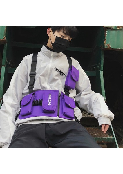 Sokak Stili Yelek Çanta Erkek Göğüs Kişilik Takım Erkekler Siyah (Yurt Dışından) fırsatları