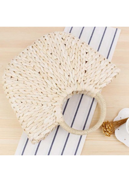 Kadın Hasır El Çantası Büyük Omuz Tote Kova Yaz Çanta Kadın Rattan Örgülü (Yurt Dışından) fırsatları