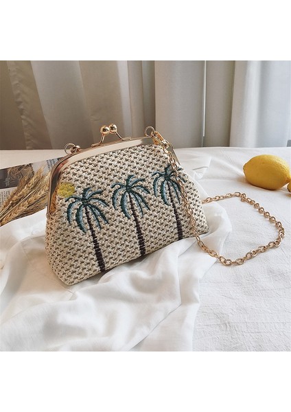 Kabuk Saman Işlemeli Yuvarlak Çanta Basit Omuz Çapraz Kadın Hindistan Cevizi Ağacı (Yurt Dışından) modelleri