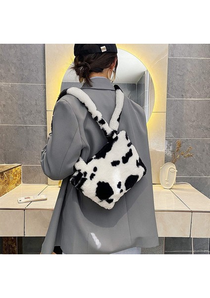 Bayan Omuz Çantası Peluş Çanta Kadın Sonbahar ve Kış Koltuk Altı Cüzdan Tote Siyah (Yurt Dışından) fırsatları