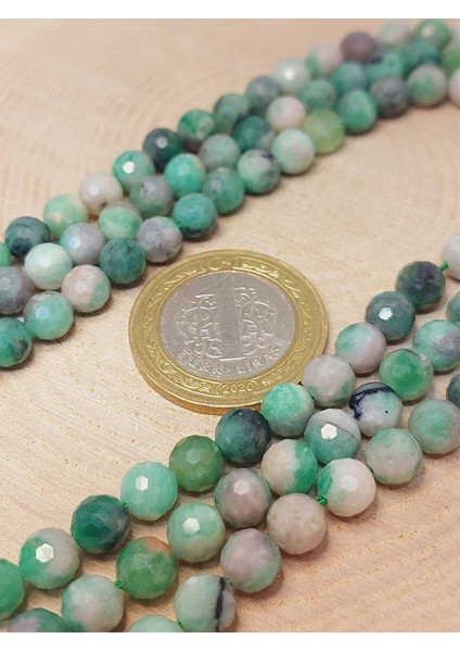 Bileklik Boy Zümrüt Taşı Faset Kesim 6mm Yarım Dizi (45916) (18CM Uzunluğundadır) fiyatları