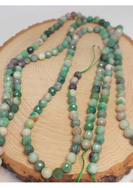 Bileklik Boy Zümrüt Taşı Faset Kesim 6mm Yarım Dizi (45916) (18CM Uzunluğundadır) modelleri