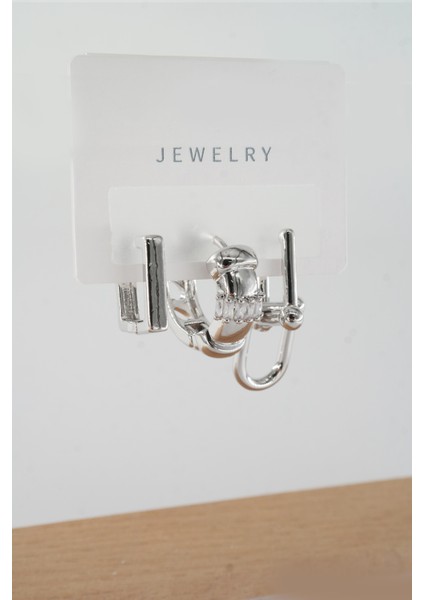 Kadın Vip Seri Baget Zirkon Taşlı Karışık Figürlü 3'lü Küpe ZRK00554 fiyatları