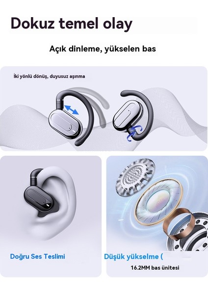 Dönen Çift Eksenli Bluetooth Kulaklık Ows Açık Kablosuz Bluetooth Kulaklık Kulağa Monteli Spor Hd Araması (Yurt Dışından) fırsatları