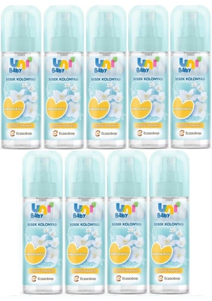 Uni Baby Bebek Kolonyası 150ML Nemlendiricili/çiçeksi Ferahlık (9 Lu Set)