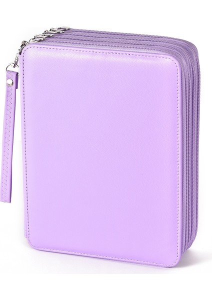 184 Delik Sanat Depolama Kalem Kutusu Çok Renkli Eskiz Kalemi Renkli Kurşun Büyük Kapasiteli Katlanır Çanta Mor (Yurt Dışından) modelleri