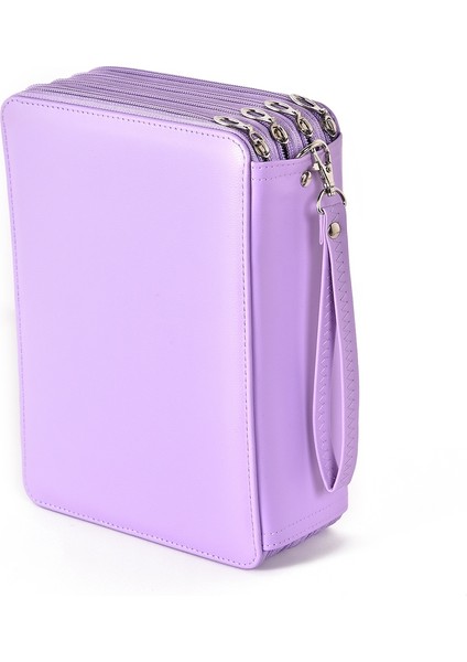 184 Delik Sanat Depolama Kalem Kutusu Çok Renkli Eskiz Kalemi Renkli Kurşun Büyük Kapasiteli Katlanır Çanta Mor (Yurt Dışından) fırsatları