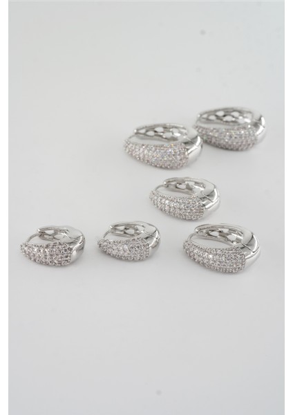 Kadın Vip Seri Zirkon Taşlı 3 Boy 6'lı Küpe Seti ZRK0013 fırsatları