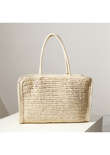 Büyük Kapasiteli Dokuma Hasır Çanta Omuz Çantaları Kadınlar Için Hollow Rattan Shopper Tote Çantalar Çanta Ins B (Yurt Dışından) fiyatları